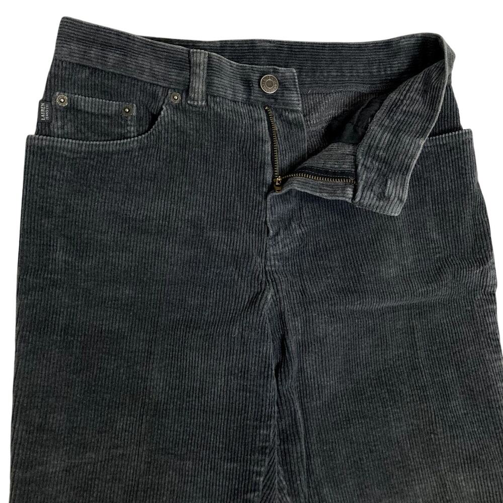 Lauren Jeans Co. Ralph Lauren Corduroy Jeans Women's 6P 26X28 Charcoal Gray‎ Y2K